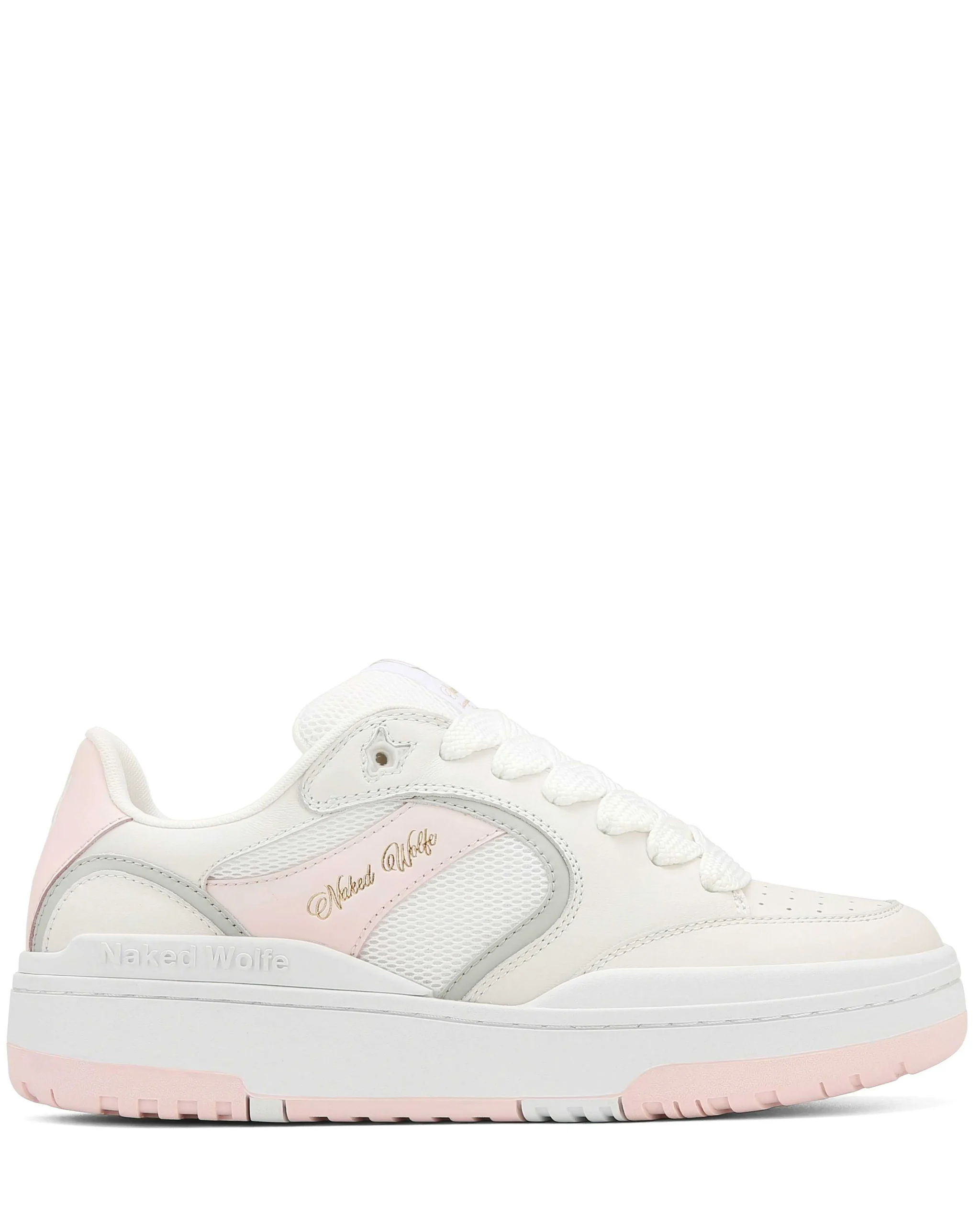 Ambition Cow Leather & Mesh White/Pink<Naked Wolfe Hot