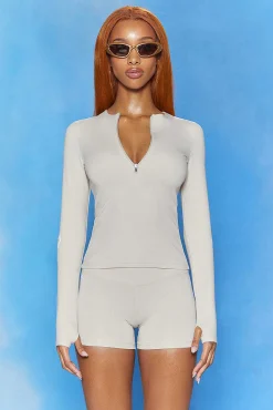 Esme Long Sleeve Gym Top Butter<Naked Wolfe Hot