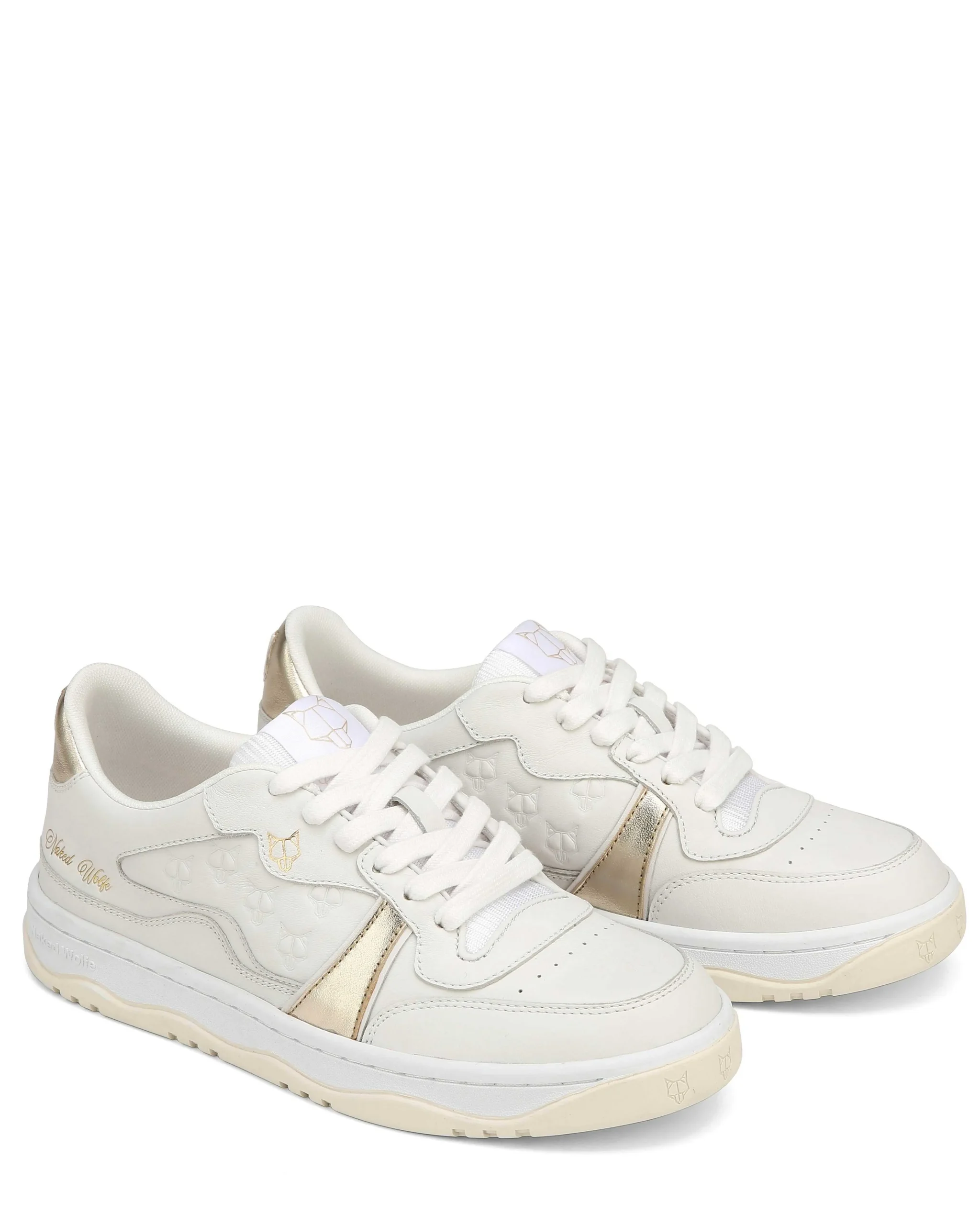 Flight Genysis Leather/Suede White/Gold<Naked Wolfe Hot