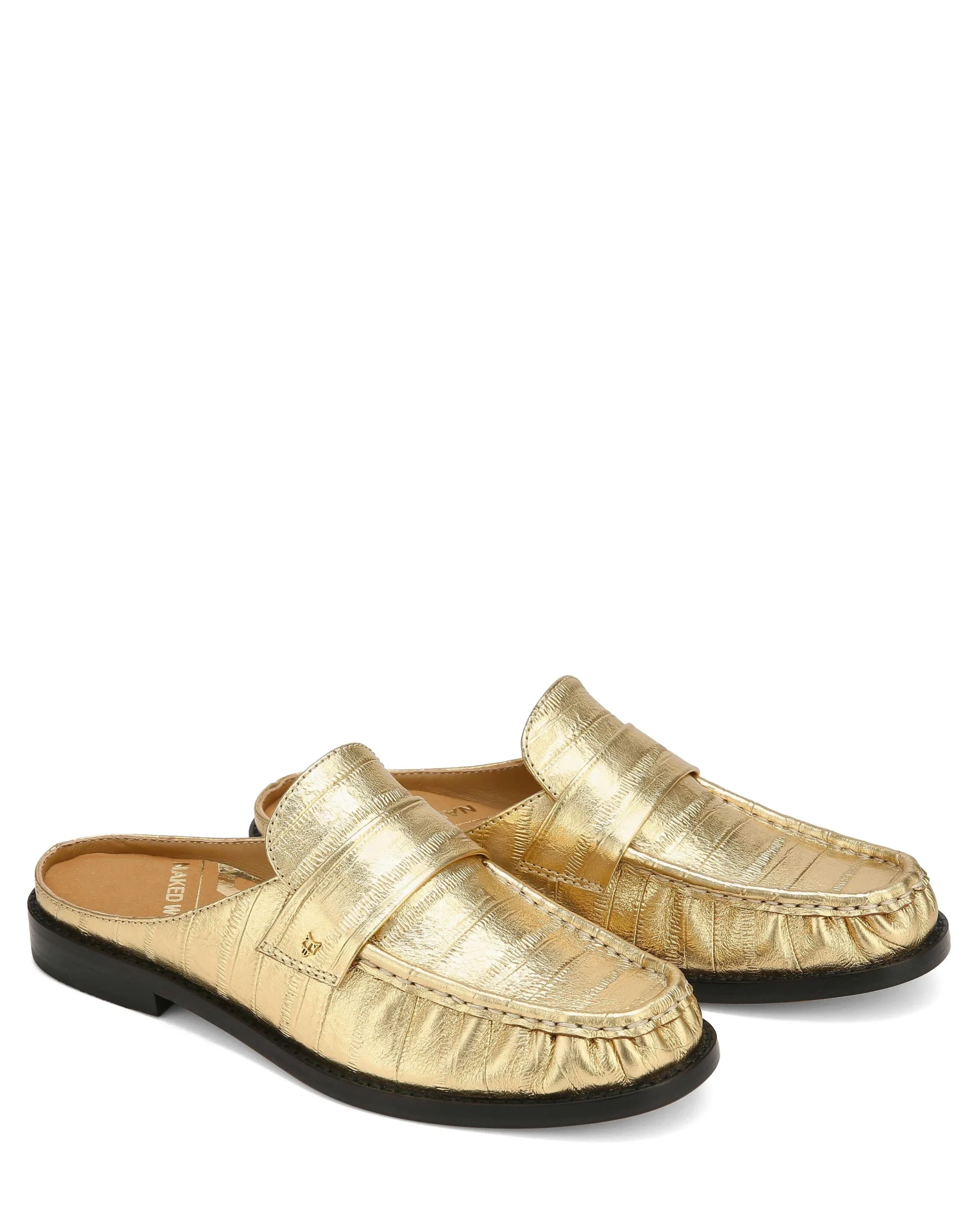 Gleam Eel Print Leather Gold<Naked Wolfe New