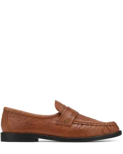 Goldie Sheep Leather Ostrich Print Tan<Naked Wolfe Flash Sale