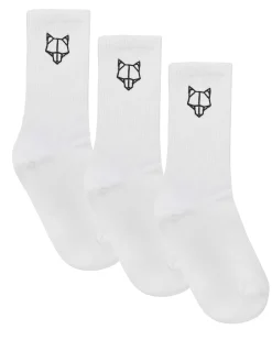 3 Pack Womens Egyptian Cotton Socks White<Naked Wolfe New