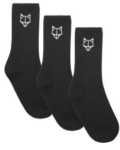 3 Pack Womens Egyptian Cotton Socks Black<Naked Wolfe Clearance