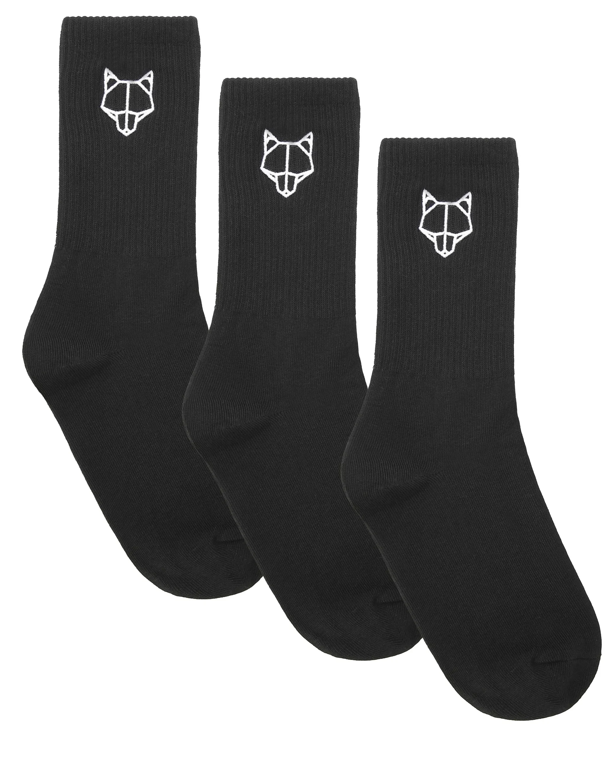 3 Pack Womens Egyptian Cotton Socks Black<Naked Wolfe Clearance